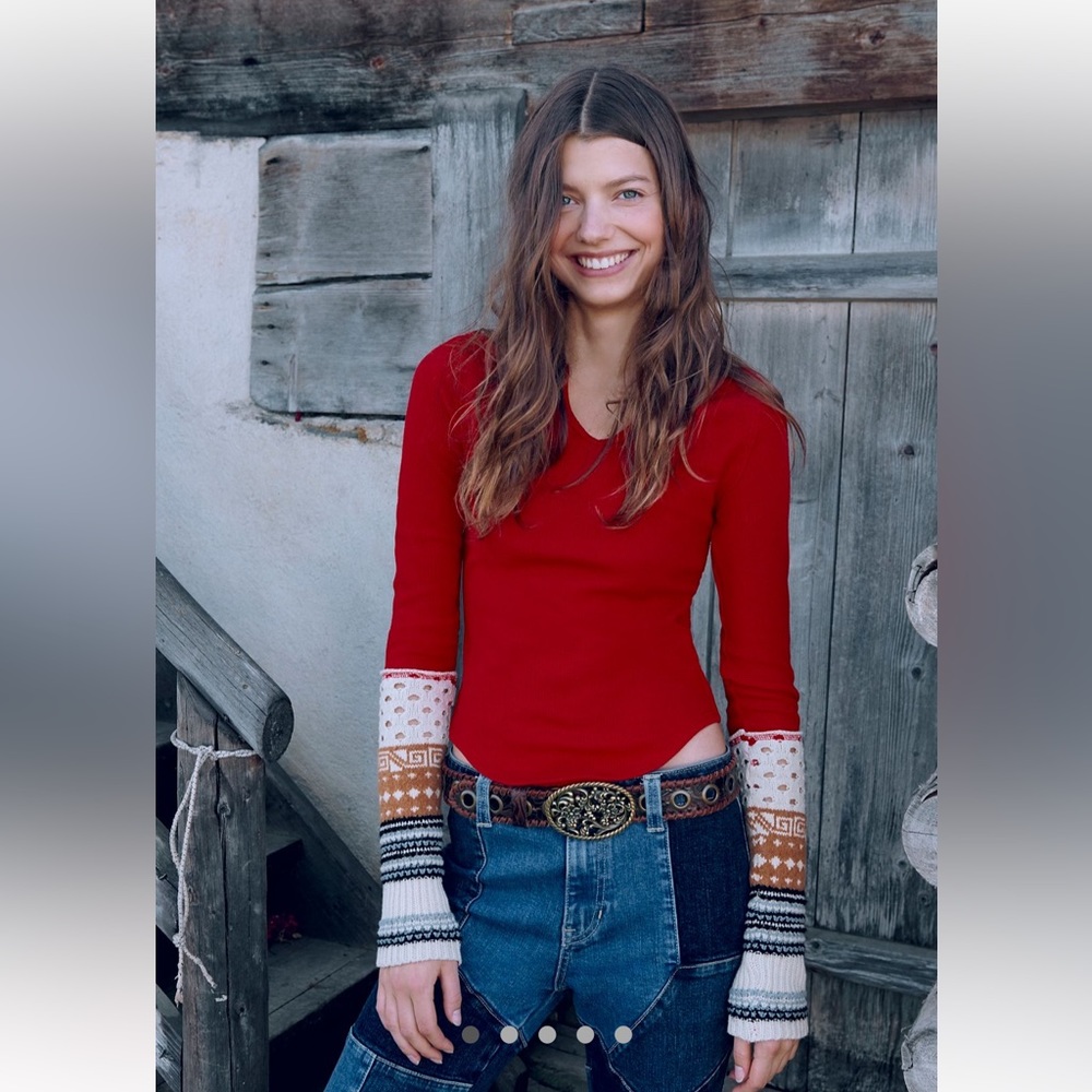 Free people cozy craft cuff thermal (red sport combo)